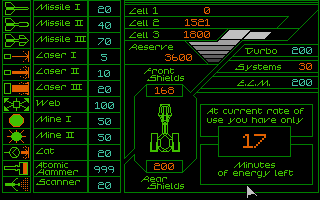 Magic Fly (Atari ST) screenshot: Energy usage