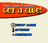 Mary-Kate & Ashley: Get a Clue! (Game Boy Color) screenshot: Main menu