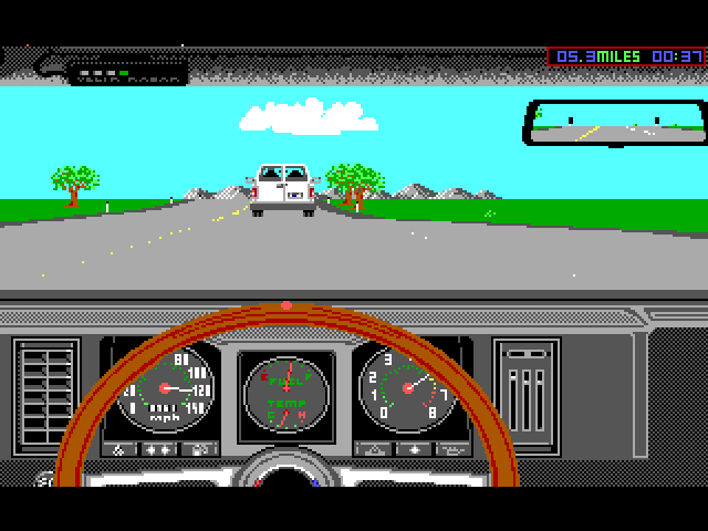 The Duel: Test Drive II Car Disk - The Muscle Cars (DOS) screenshot: Camaro dashboard