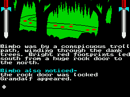 The Boggit: Bored Too (ZX Spectrum) screenshot: It's a locked door