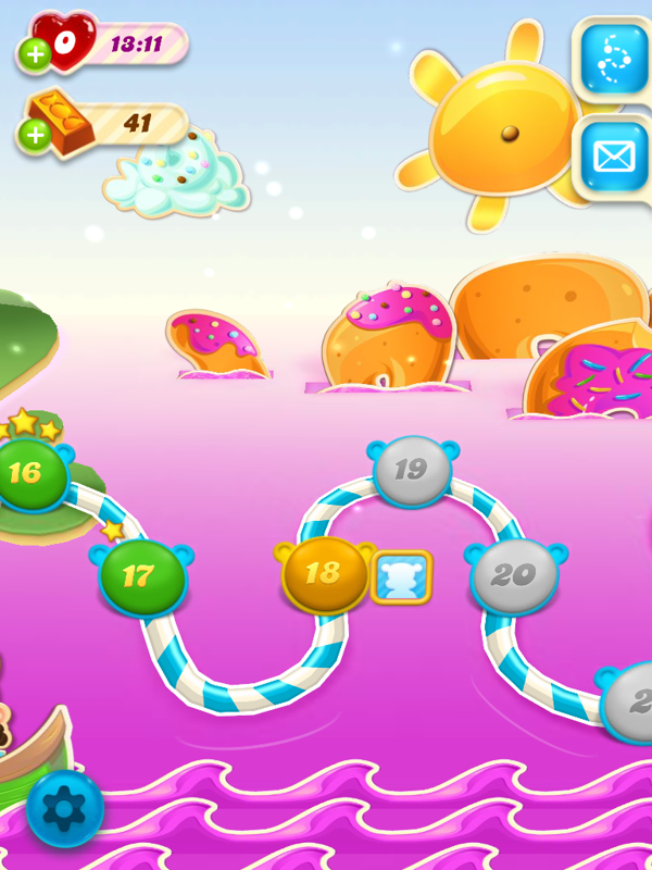 Candy Crush Soda Saga (iPad) screenshot: Progress for the numbered levels