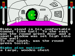 The Boggit: Bored Too (ZX Spectrum) screenshot: Game start