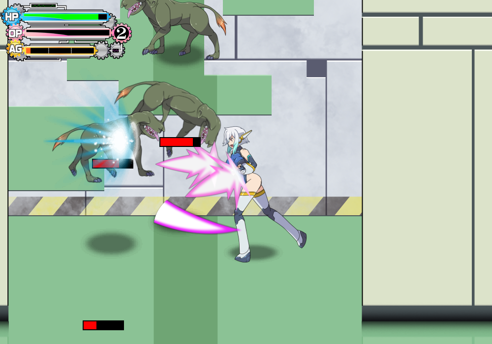 Soul of Forgery (Windows) screenshot: Taking on a group of dog aliens