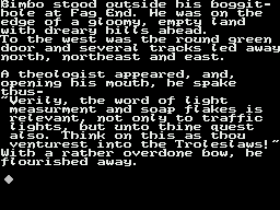 The Boggit: Bored Too (ZX Spectrum) screenshot: Not just an ology, but THE ology