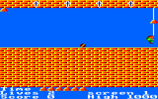 The Bells (Amstrad CPC) screenshot: Hunchy reached the bell in time