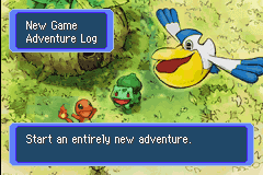 Pokémon Mystery Dungeon: Red Rescue Team (Game Boy Advance) screenshot: Main Menu