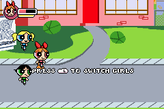 The Powerpuff Girls: Him and Seek (Game Boy Advance) screenshot: After completing the initial missions, you can play as all three girls