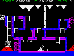 The Goonies (ZX Spectrum) screenshot: A level from the attract mode