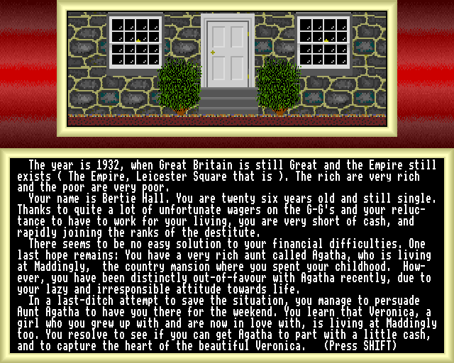 Maddingly Hall (Acorn 32-bit) screenshot: Story, pt 1