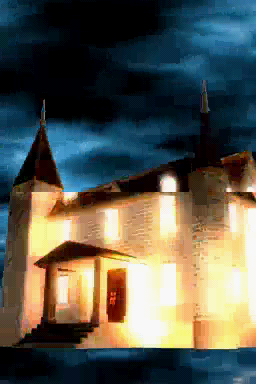 Deep Labyrinth (Nintendo DS) screenshot: A shot from the opening FMV, depicting the roadside mansion.