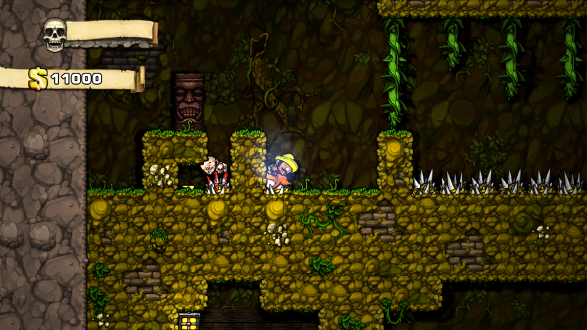 Spelunky (Windows) screenshot: But that, most often, won't do any good for you. Or for that guy.