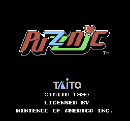 Puzznic (NES) screenshot: American title screen