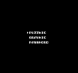 Puzznic (NES) screenshot: Mode select
