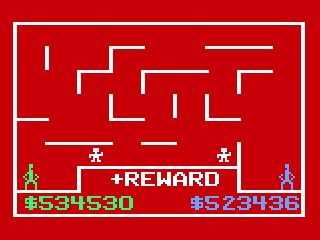 Take the Money and Run! (Odyssey 2) screenshot: A "Reward" maze.