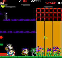 Mr. Goemon (Arcade) screenshot: Enemies coming after me