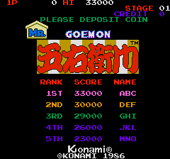 Mr. Goemon (Arcade) screenshot: Title screen