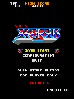 Xevious 3D/G+ (PlayStation) screenshot: Super Xevious title screen