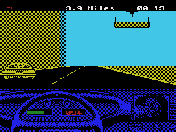 The Duel: Test Drive II (MSX) screenshot: Overtaken by another car