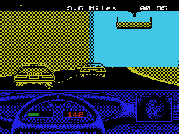 The Duel: Test Drive II (MSX) screenshot: Watch out for the police
