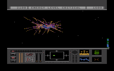 Star Raiders II (Atari 8-bit) screenshot: The big boss explodes