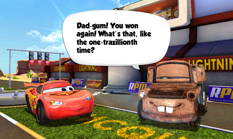 Disney•Pixar Cars: Fast as Lightning (Android) screenshot: After race chat