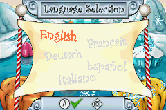 Elf: The Movie (Game Boy Advance) screenshot: Choose your language