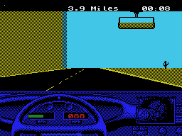 The Duel: Test Drive II (MSX) screenshot: Close to the mountain wall