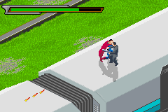 Superman: Countdown to Apokolips (Game Boy Advance) screenshot: Second level: On a train