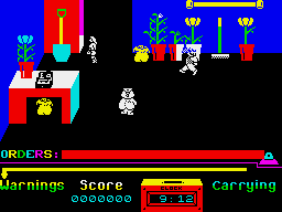 Grumpy Gumphrey: Supersleuth (ZX Spectrum) screenshot: Call a spade a spade