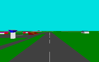 Blue Angels: Formation Flight Simulation (Atari ST) screenshot: Along the runway