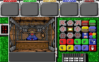 Captive (Amiga) screenshot: The shop, with this you can buy/sell items and fix your droids