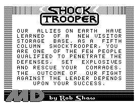 Shock Trooper (Dragon 32/64) screenshot: The preface