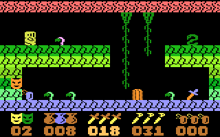 Strzyga (Atari 8-bit) screenshot: Deadly plant