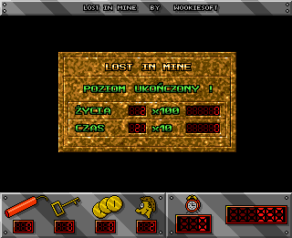 Lost in Mine (Amiga) screenshot: Level completed.