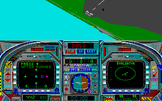 Blue Angels: Formation Flight Simulation (Atari ST) screenshot: Doing a loop