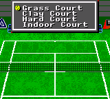 Andre Agassi Tennis (Game Gear) screenshot: Selecting court