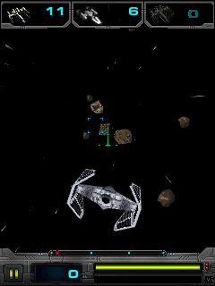 Star Wars: Imperial Ace (J2ME) screenshot: Another level in a asteroid field