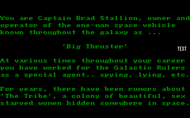 Sex Vixens From Space (Amiga) screenshot: The story