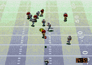 NFL Quarterback Club (Genesis) screenshot: Green Shadows on Icey Field