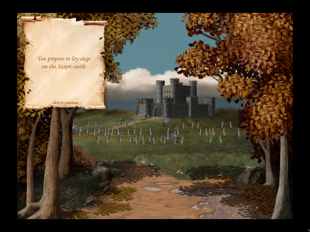 Defender of the Crown: Digitally Remastered Collector's Edition (Windows) screenshot: Saxons will lay off of you for the first part of the game - unless you attack them first!
