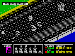 Highway Encounter (ZX Spectrum) screenshot: Demo mode.