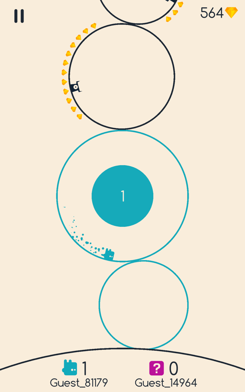 Running Circles (Android) screenshot: Playing a multiplayer game.