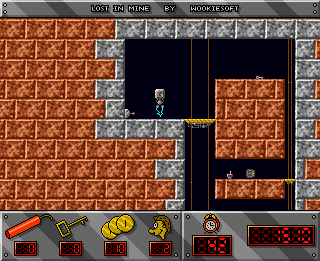 Lost in Mine (Amiga) screenshot: Teleporting device