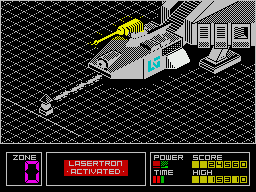 Highway Encounter (ZX Spectrum) screenshot: Attack alien spaceship.