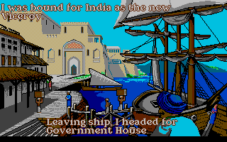 Champion of the Raj (Atari ST) screenshot: The cutscenes mimic SCUMM adventures