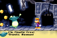 Rayman: Raving Rabbids (Game Boy Advance) screenshot: Rescued your buddy Globox!