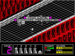 Highway Encounter (ZX Spectrum) screenshot: Time is over.