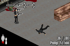 Max Payne (Game Boy Advance) screenshot: Selecting weapons.