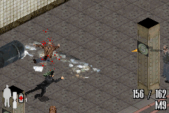 Max Payne (Game Boy Advance) screenshot: Bullet Time gives you the opportunity to dive and fire at your enemies.