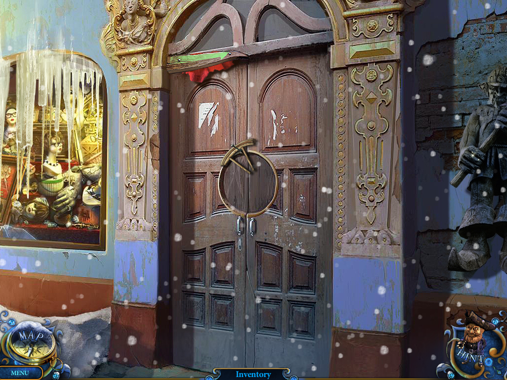 Royal Detective: The Lord of Statues (Collector's Edition) (iPad) screenshot: Looking closely at the door on the right